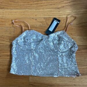 Sequin silver top NWT
